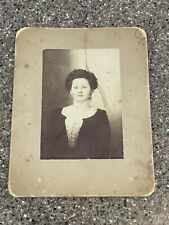 Antique Cabinet Card Photo Beautiful Young Woman Victorian Hair Pulled Back picture