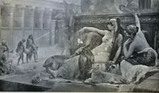 1894 Ancient Egypt Antony and Cleopatra illustrated picture