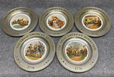 The Great American Revolution 1776 Pewter Porcelain Plates Set Of 5 FreeShipping picture