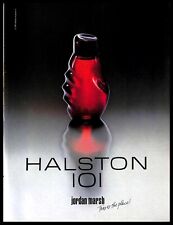 1984 Halston 101 Perfume Vintage PRINT AD Jordan Marsh Red Bottle picture