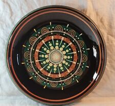 Vintage Swiss Mandala Art Pottery Plate Handmade Signed W Aebi Hasle 11.75