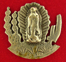 Vintage OUR LADY OF GUADALUPE Mexican Peso Hand-Engraved Coin Religious Souvenir picture