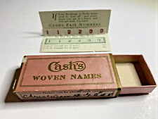 VTG Small Embossed Cash's Woven Names' Box w/ socks insert made Norwalk, CT & LA picture
