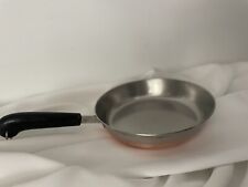 Vintage REVERE WARE 9” Copper Bottom Stainless Steel Frying Pan Skillet USA -84 picture