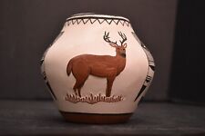 VTG Laguna Pueblo Polychrome Pottery Olla JUG jar Native American PICTORIAL DEER picture