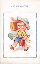 Artist Signed Don McGill I’ve Just Arrived Little Boy Hat Postcard late 40s-50s picture