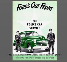 1947 FORD Police Car PHOTO Vintage Ad Policeman Tommy Gun picture