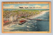 Galveston TX-Texas, Aerial The Treasure Island Vintage Souvenir Postcard picture