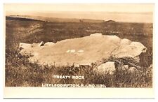 RPPC Treaty Rock c. 1910, Little Compton, RI Postcard picture