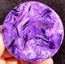 250CT Gemmy Natural Fantastic Purple Charoite Crystal Round card ip1694 picture