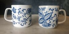 Vintage Blue and White Onion Pattern Mugs made by the Fabryka Porcelany Ksiaz in picture