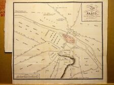 Antique map 1812 Plan de Paris France Cite Napoleon Press steel engraving picture