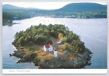 Camden Maine~Air View Curtis Island Light @ Harbor Entrance~Continental Postcard picture