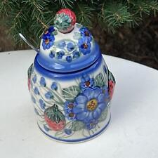 Polish Pottery Covered Jam Jar by Andy Unikat picture