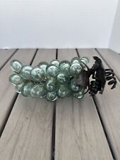 Gorgeous Hand Blown Vintage Large Aqua/Turquoise Grape Cluster Wired Fruit picture