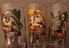 Set of 3 STAR WARS Glasses 16oz Storm Trooper, Yoda, Boba Fett picture