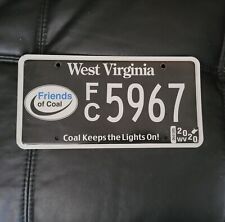 FRIENDS OF COAL WEST VIRGINIA LICENSE PLATE AUTO NUMBER CAR TAG LIGHTS ON WV picture