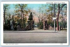 Great Falls Montana MT Postcard Gibson Park Entrance Scenic View c1920 Vintage picture