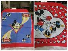 Lot of 2 Vintage Walt Disney MICKEY/ MINNIE MOUSE Scarf BANDANA USA Made picture