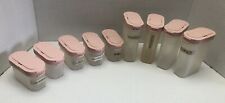 Tupperware Modular Spice Container Shakers Double Flip Cap 1843/1846 Pink Lids picture