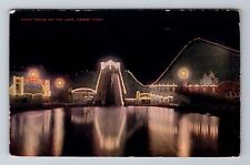 Forest Park IL-Illinois, Night Scene On The Lake, Antique Vintage c1910 Postcard picture
