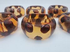 Set of 6 Tortoise Leopard Lucite napkin rings picture