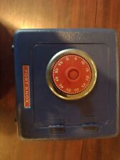 Vntg Superior Toy & Mfg Co - Fort Knox Coin Bank - Blue Combination Safe - Works picture