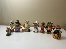 Lot Of 8 Resin Costumed Halloween Teddy Bear Figurines  picture