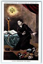 c1920's Famous Painting In St. Ignatius Church St. Ignace Michigan MI Postcard picture