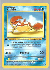Krabby 58/62 1st Edition Fossil Set Pokemon Card NM-LP picture