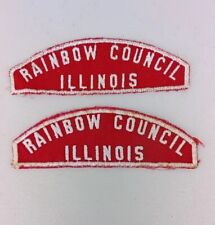 2 Vintage Boy Scouts Rainbow Council Illinois RWS Full Strip Sewn from 1970's picture