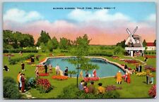 Postcard Sunken Garden, Tulip Time, Pella, Iowa 1945 V105 picture