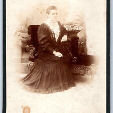 c1880s Blackpool, England Pretty Woman Fancy Chair Cabinet Card Photo Wright B20 picture
