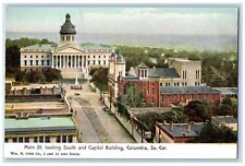 Columbia South Carolina Postcard Main St. Looking South Capitol Building c1910 picture