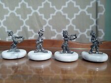 Set Of 4 Pewter Hobo Clowns picture