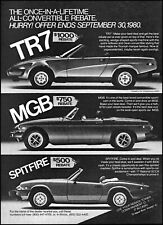 1980 Triumph TR7 MGB Jaguar Spitfire sports cars retro photo print ad ads48 picture