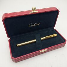 Cartier MUST de CARTIER Trinity Gold Plated Fountain Pen 18k F Nib UNINKED RARE picture