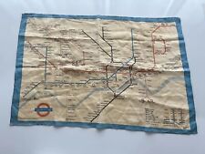 Vtg London Underground Map Souvenir Linen Tea Towel Wall Hanging picture