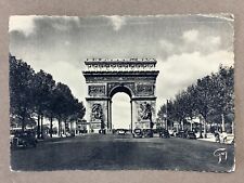 PARIS Arc de Triomphe 1932 Republique Francais 1fr STAMP Vtg Postcard Postmark picture