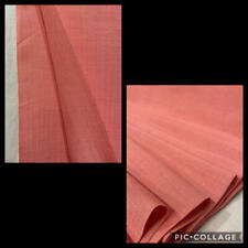 Vtg Fabric LINEN BLEND? Suiting SOLID PINK CORAL 1950s 45x4yd+1