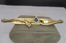 Vintage Anson Gold Tone Masonic Freemason Foldout Tie Bar Clip picture