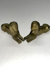 2 VINTAGE BRASS SPHINX SOLID AND HEAVY- collectible paperweights picture