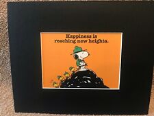 SNOOPY~WOODSTOCK~PEANUTS~8 x 10 Mat  Print ~HAPPINESS IS REACHING NEW HEIGHTS picture