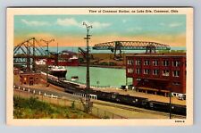 Conneaut OH-Ohio, Conneaut Harbor, Lake Erie, Antique Vintage Souvenir Postcard picture