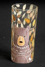 Clear Glass Candle Holder Leather & Leaves Marisa Redondo CAM07 Bear Woodland picture