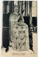 Vintage Bourges France Cathedral De Bourges Statue of Jean de Berry RPPC  picture