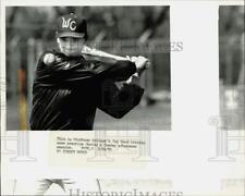 1989 Press Photo Winthrop College's Jay Dowd during baseball practice picture