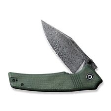 Civivi Tranquil C23027-DS1 Liner Lock Green Micarta Damascus Steel Pocket Knife picture