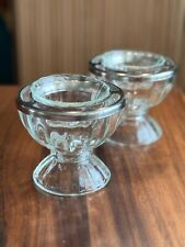 Jeanette Glass Shrimp Cocktail Bowls - Set Of 2 Vintage Glass & Stainless Steel picture