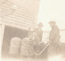 Red Crown Gasoline Pump Antique Automobile RPPC Real Photo Postcard Vintage picture